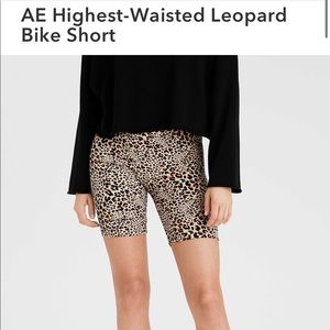 American Eagle High Waisted Leopard Bike Short